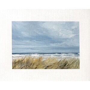8x10 Original Oil Landscape Painting Seascape Impressionist Beach Dunes Signed
